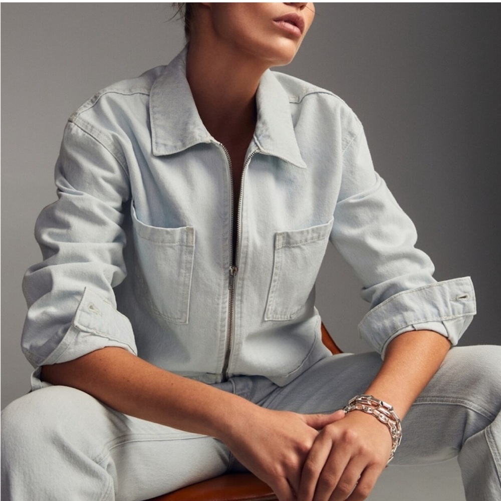 NWT Mango Zip Jean Jacket